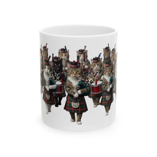 Cat Bagpipe Band Ceramic Mug  (11oz/15oz)