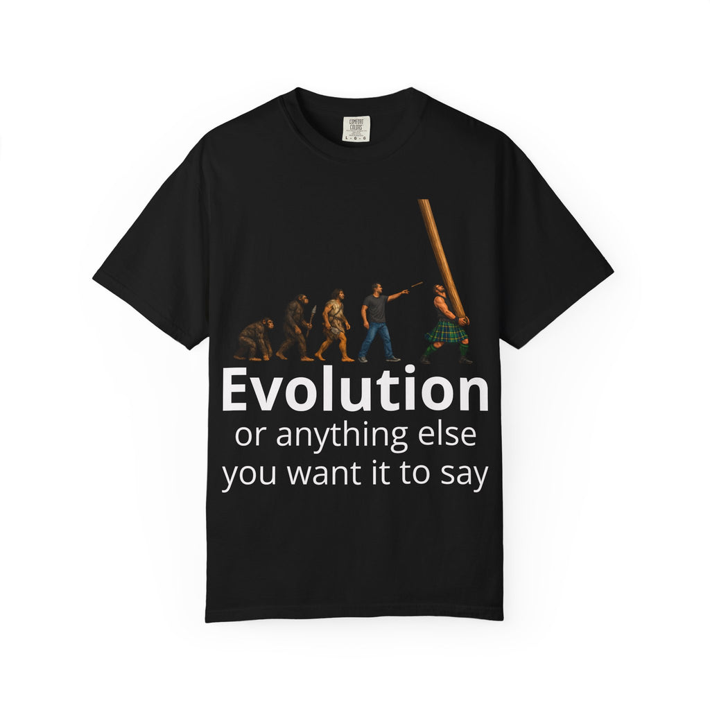Customizable  Caber Toss Evolution Unisex Heavy Cotton Tee
