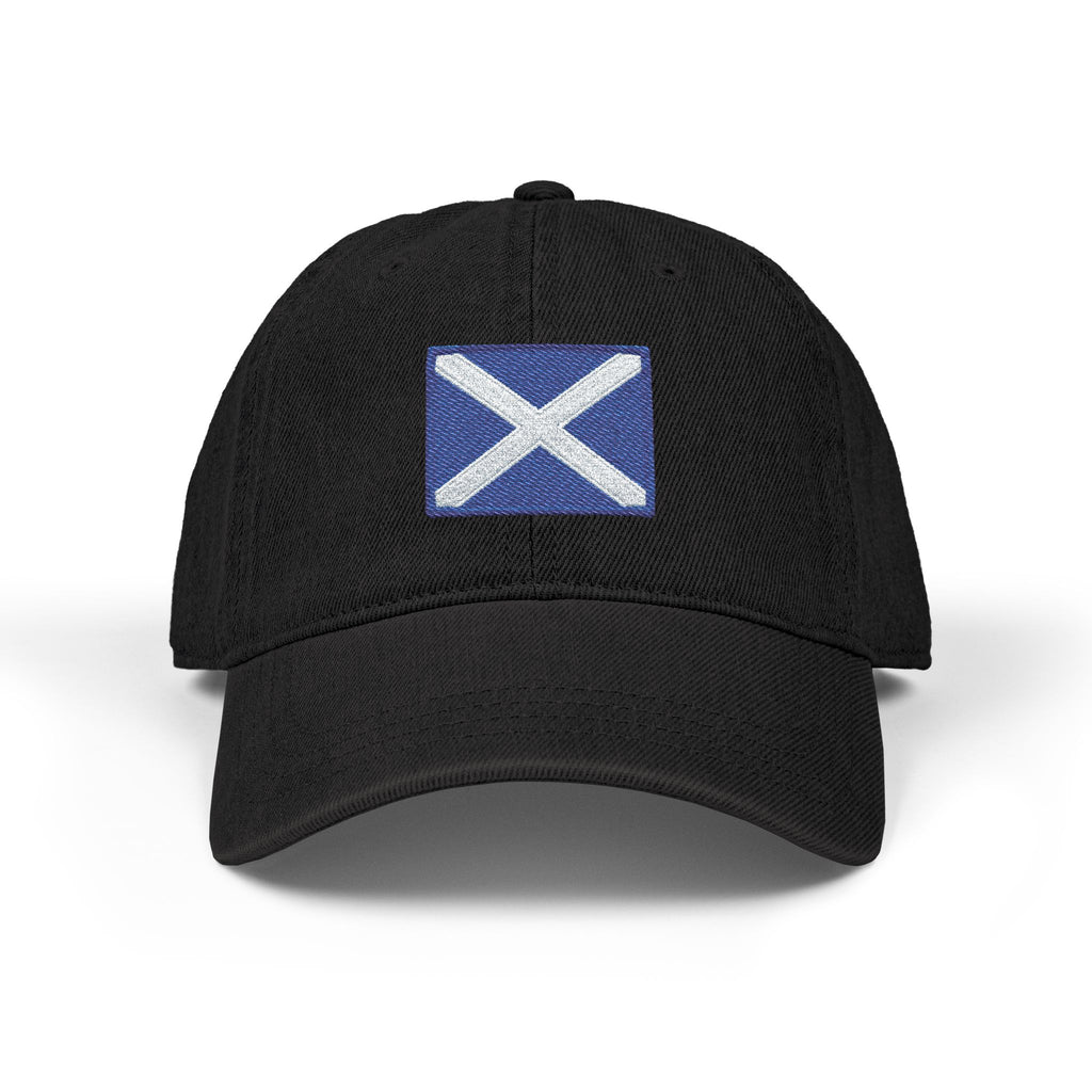 Embroidered Scottish Saltire Denim Hat — St. Andrew's Flag Baseball Cap