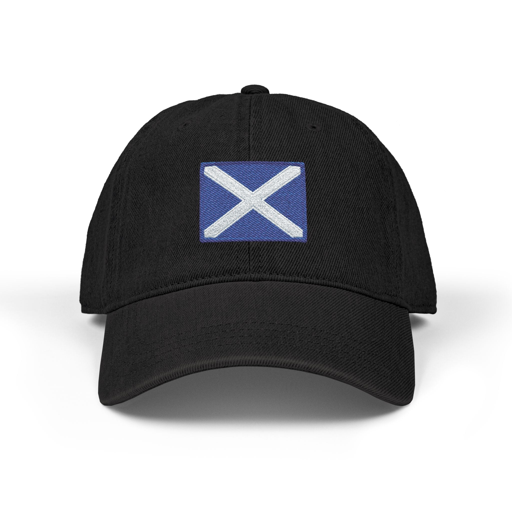 Embroidered Scottish Saltire Denim Hat — St. Andrew's Flag Baseball Cap