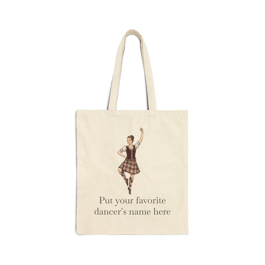 Highland Dance Personalized Canvas Tote - Brunette Dancer