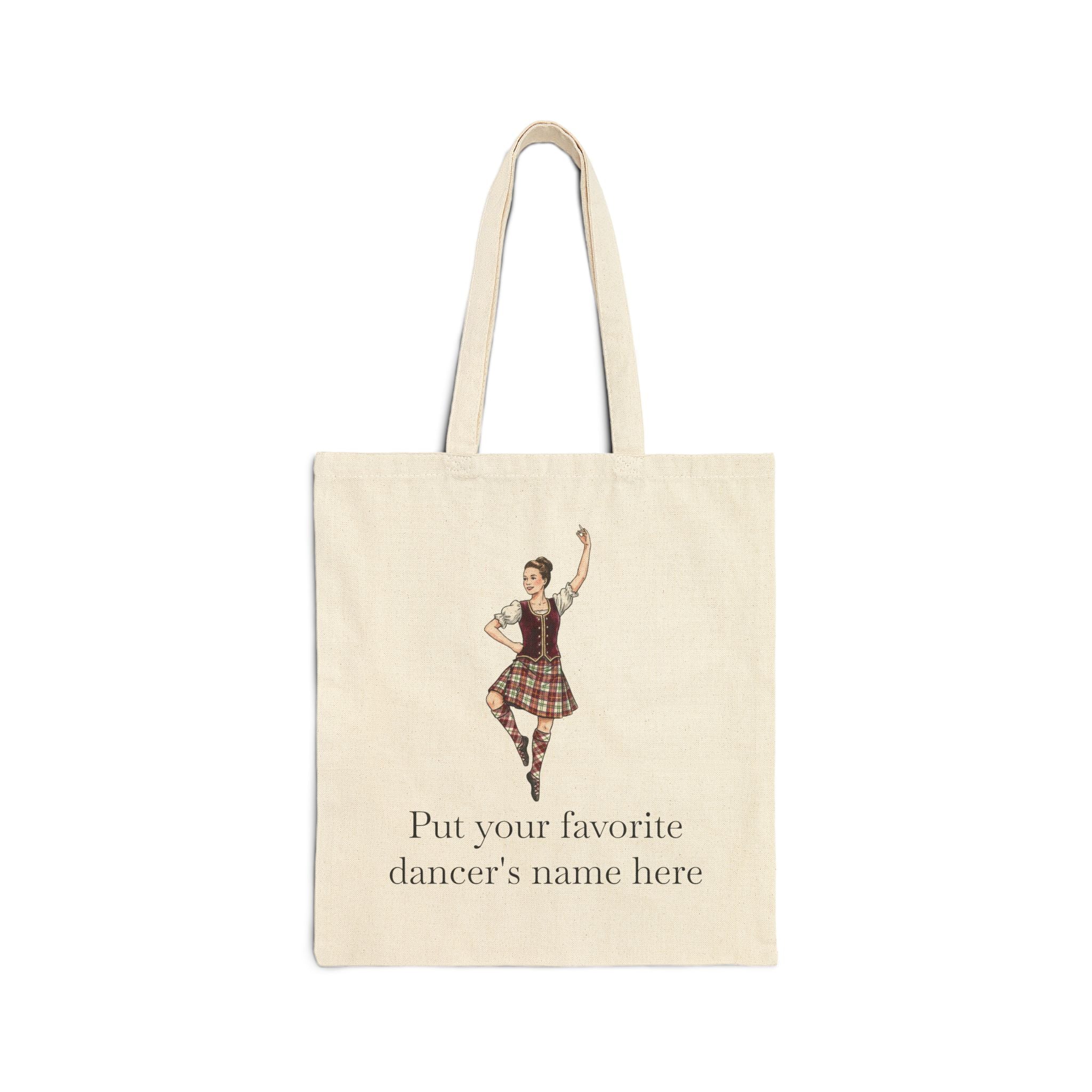 Highland Dance Personalized Canvas Tote - Brunette Dancer