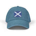 Embroidered Scottish Saltire Denim Hat — St. Andrew's Flag Baseball Cap