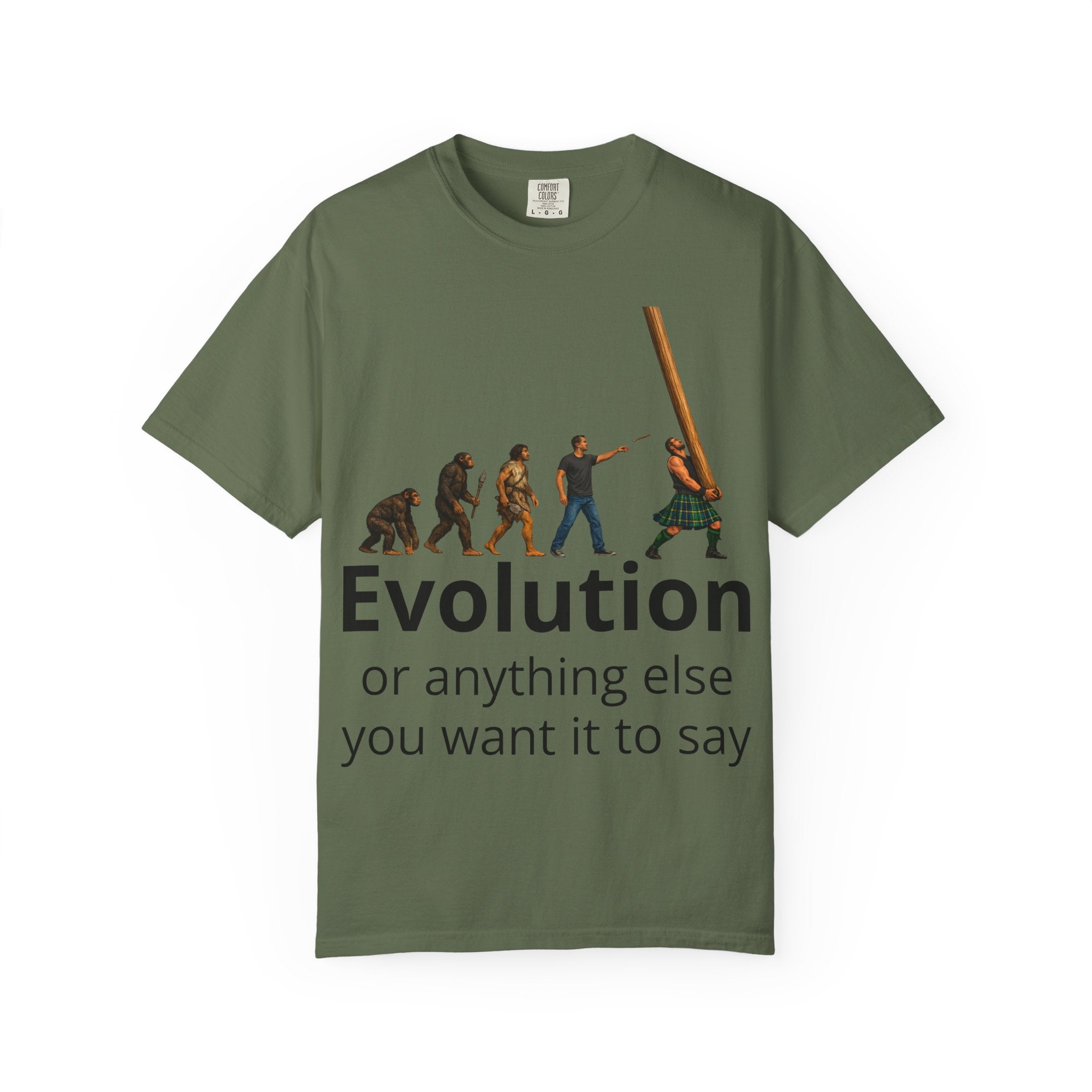 Customizable  Caber Toss Evolution Unisex Heavy Cotton Tee