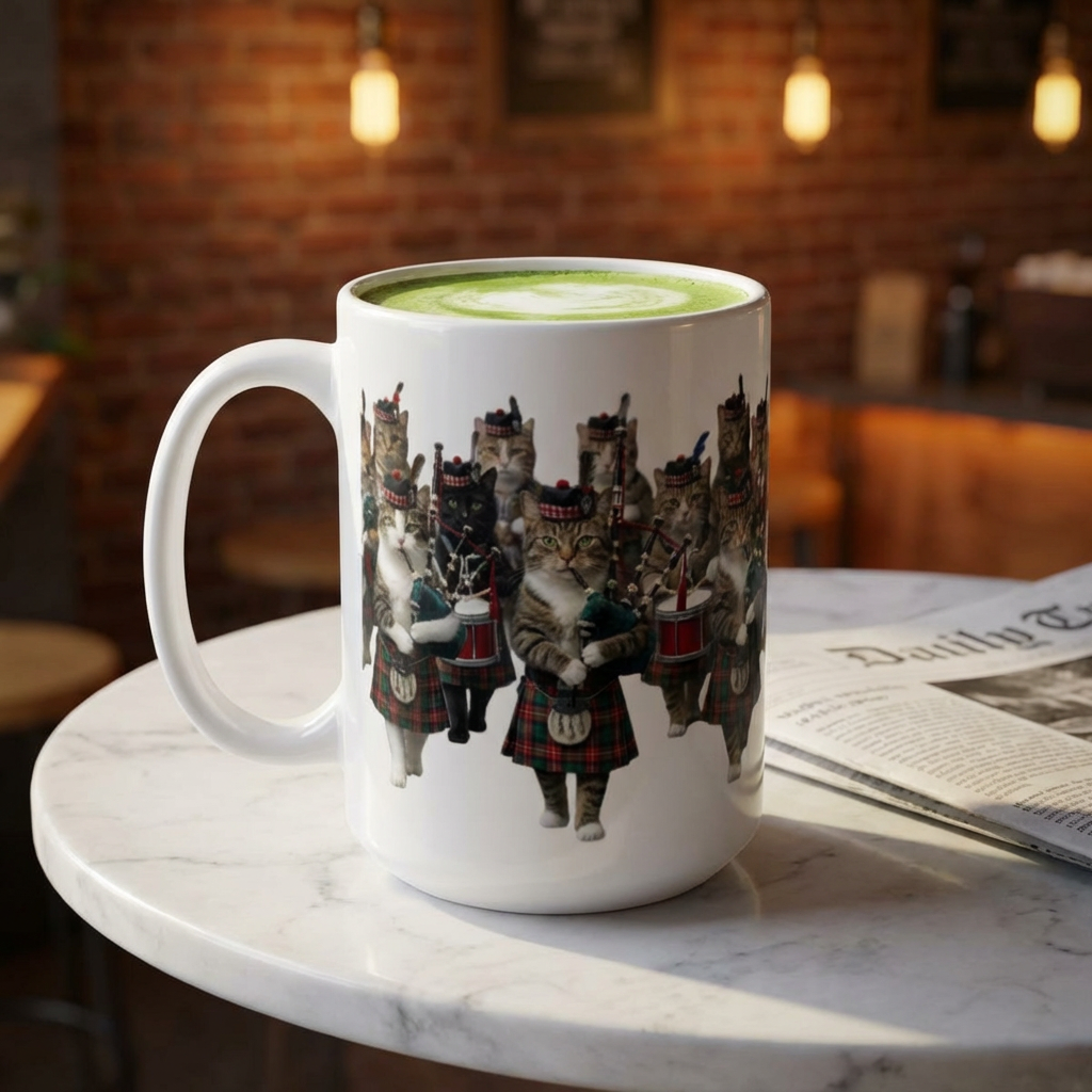 Cat Bagpipe Band Ceramic Mug  (11oz/15oz)