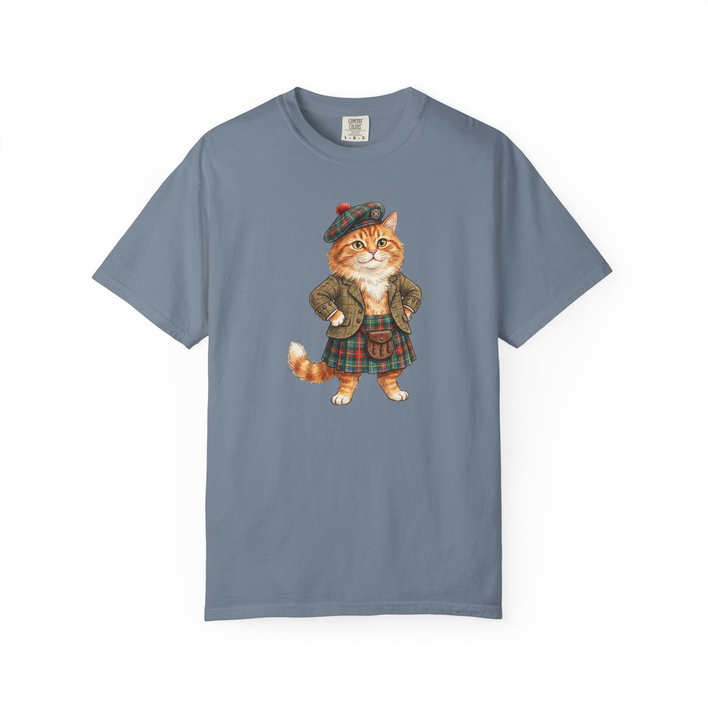 Scottish Cat T-Shirt — Cute Cat in Tartan Outfit