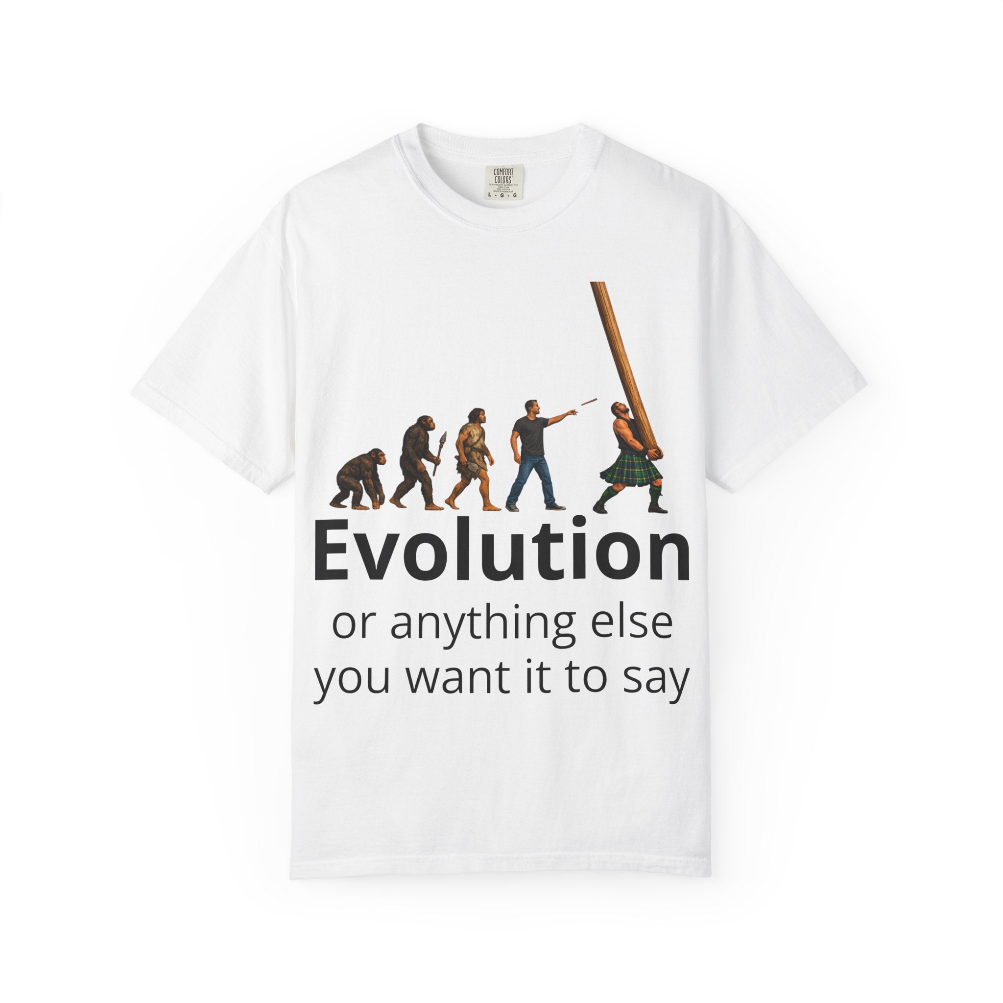 Customizable  Caber Toss Evolution Unisex Heavy Cotton Tee