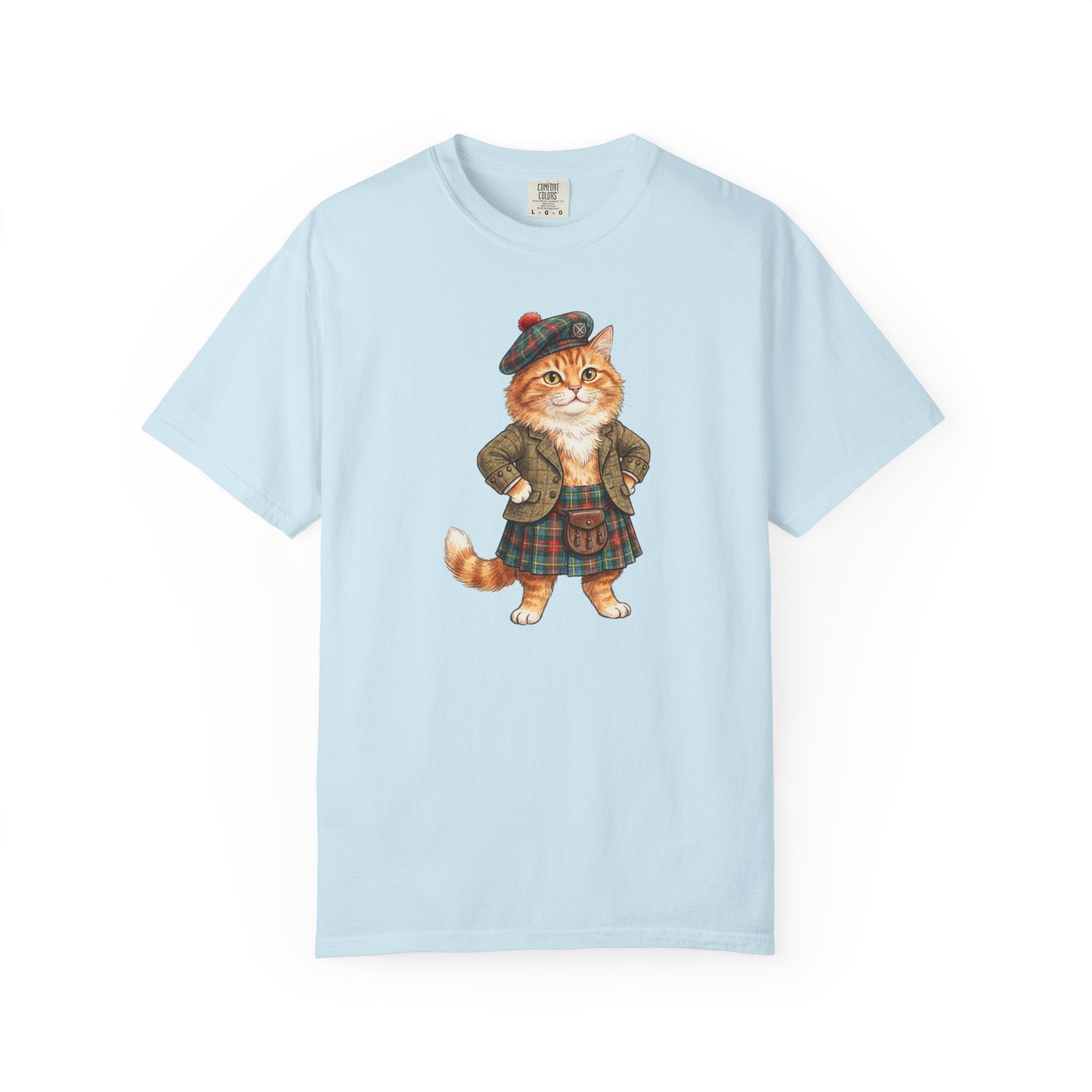 Scottish Cat T-Shirt — Cute Cat in Tartan Outfit