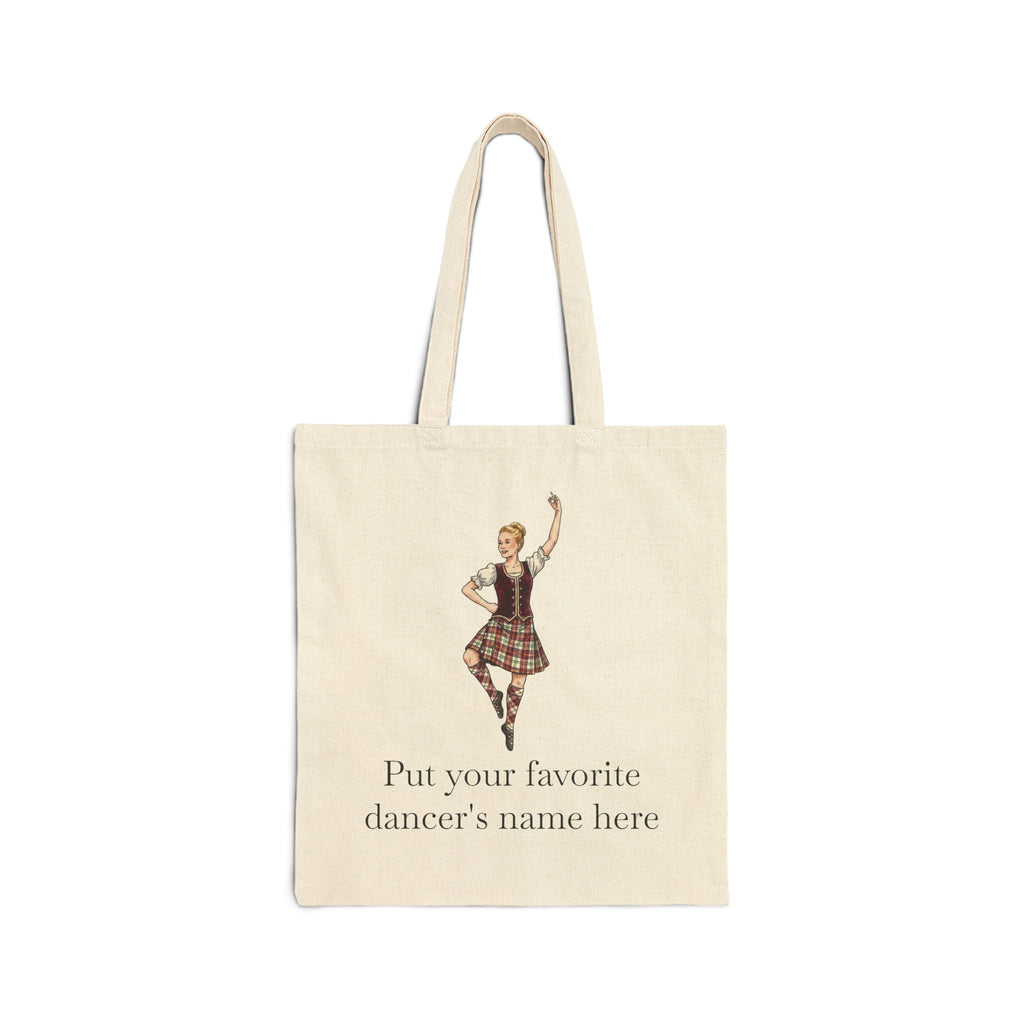 Highland Dance Personalized Canvas Tote - Blonde Dancer
