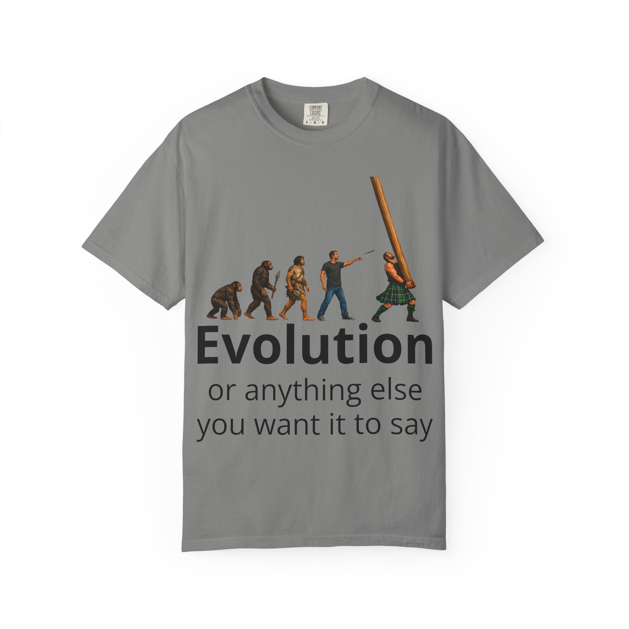 Customizable  Caber Toss Evolution Unisex Heavy Cotton Tee